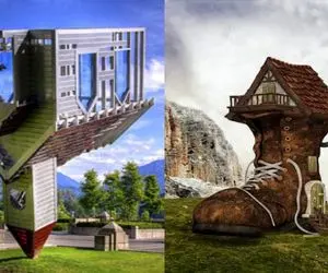 معماری خلاقانه؛ سنگ کوه پیکر وسط کویر و با سنگ فرز تراشید خونه ساخت کومودو نخورتش