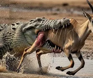 بدایع حیات وحش؛ تمساح ملعون ایمپالا دد از ته به سر بلعید