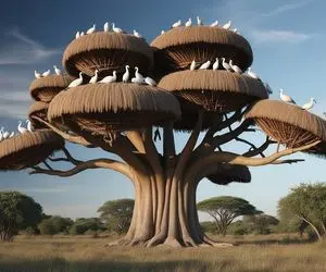 معماری خلاقانه؛ با پنبه و خلال دندون رو درخت خونه ساختن دایره ای و اعیونی پلنگ نخورتش