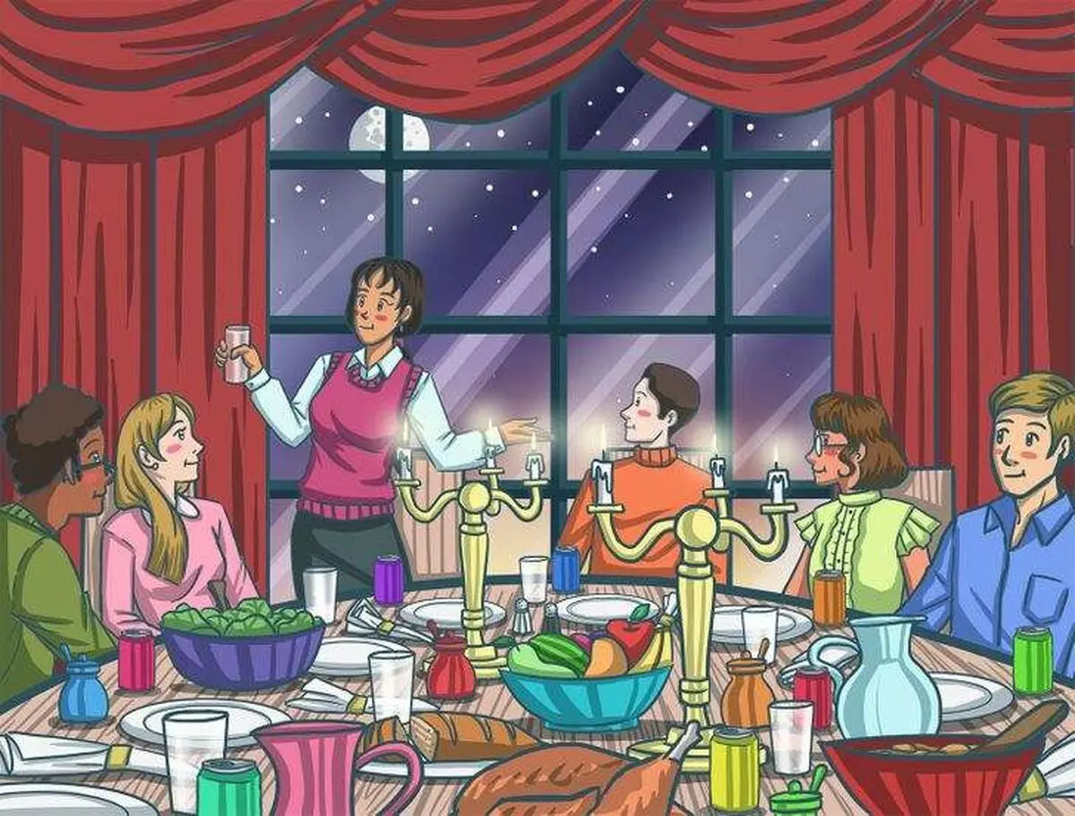 brain-teaser-iq-test-image-only-people-with-very-sharp-eyes-can-find-the-glove-in-the-dinner-party-in-7-seconds
