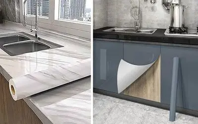 برچسب کابینتی ترفند ارزون برای کابینتهای کهنه؛ اگرم میخوای خونتو بفروشی شگرد خوبیه