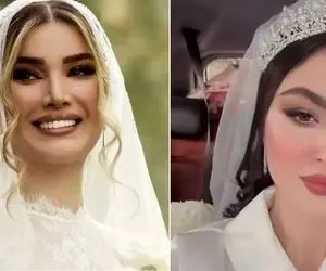 سکانس هنرمندانه؛ رنگ مالیدن دوتا تازه عروس مریم مومن و متین به هم چون رقیب شدن