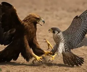 جنگ حیات وحش/شاهین تیز و بز به سراغ مار میره و در عرض دو دقیقه لولش میکنه