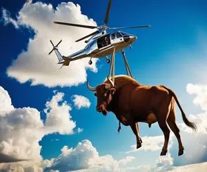 جابه جایی پرهیبت؛ گاو هرکول روزی 20کیلو شیر می داد مفلوک شد با هواپیما بردن سلاخی