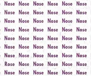 بازی فکری؛ باید تند و تیز باشی تو 3 ثانیه  کلمه پنهان Rose رو از بین Nose پیدا کنی