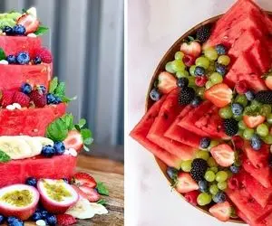 تزیینات شیک و مدرن 1403 هندوانه شب یلدا / این ایده ها یه تنه خوشگلن مهمون ذوق میکنه