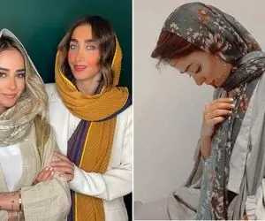 جلوه گری الناز حبیبی کنار رفیق خوش آرایشش؛ بَه بَه به این جذابیت نه حرف داری نه حریف!