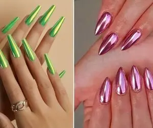 جذاب ترین طرح و ژلیش کرومی / با اینا جوری ناخنات درخشنده و یونیک میشه به عمرت ندیدی