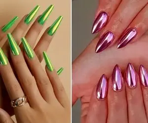 جذاب ترین طرح و ژلیش کرومی / با اینا جوری ناخنات درخشنده و یونیک میشه به عمرت ندیدی