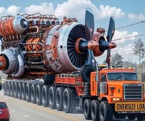 جابه جایی پرهیبت؛ هلیکوپتر ۱۰۰۰تنی و گذاشته رو کامیون اپراتور حرفه‌ای نذاشت چپ شه