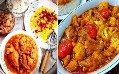 طرز تهیه خورش گل کلم با مرغ همراه با نکات پخت/ یه طعم جدید و متفاوت رو امتحان کن