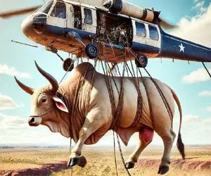 جابه جایی جانکاه؛ گاومیش هرکول و با بیل مکانیکی غول به چهار میخ کشیدن واسه شیشلیگ