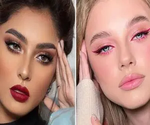 آرایش کل صورت تنها با یه رژ لب / بریز دور هر چی سرخاب سفید آب داری رژتو بیاری کافیه
