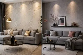 رنگ های مناسب کاغذ دیواری برای مبلمان طوسی؛ بهترین طرح و رنگ برای نشیمن و پذیرایی