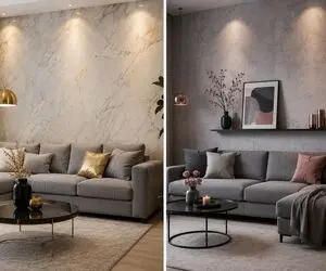رنگ های مناسب کاغذ دیواری برای مبلمان طوسی؛ بهترین طرح و رنگ برای نشیمن و پذیرایی