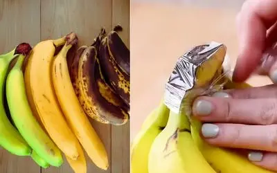 معجزه 3 ثانیه ای برای جلوگیری از سیاه شدن موز/ با این راه همیشه تو خونه موز تازه داری