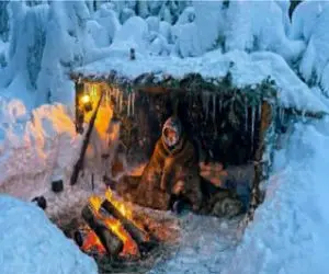 بدایع حیات وحش؛ آقاهه چله زمستون تو اعماق جنگل با دما منفی ۱۲ کمپ کرد سبیلاشم یخه