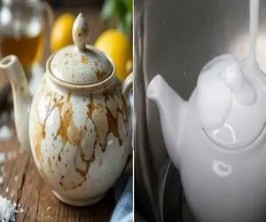 روشهای سریع تمیز کردن قوری چینی لکه‌ دار/ لکه هاشو با مواد خونگی ببر و برقش بنداز