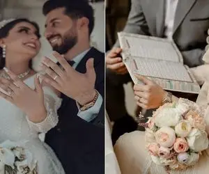 ژست های دلبرونه برا عکس عقد محضری؛ این عکسا رو نوه های عروس دوماد هم ببینن عشق میکنن