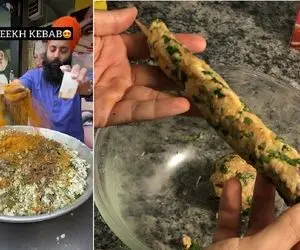 غذای هندی ؛ کباب کوبیده سبزیجات / یه چیز تو مایه الویه خودمون که سیخ می زنن !