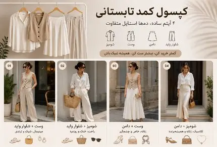 کپسول کمد تابستانی؛ فقط با ۴ آیتم ساده، یک دنیای استایل بساز بدون خرید اضافه