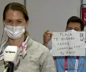 (ویدیو) خواستگاری مربی شمشیربازی آرژانتین از شاگردش در المپیک!