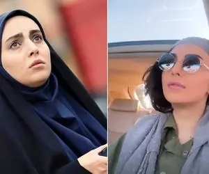 خانم بازیگر چادری با حجاب حداقلی در حال جلف بازی!