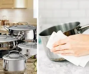 ترفندای سه سوته برای براق کردن ظروف استیل / روش های موثر با مواد در دسترس