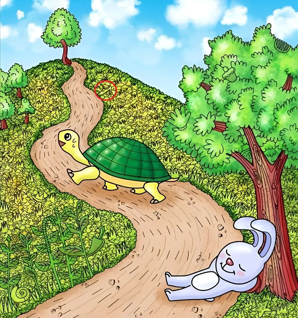پاسخ-تست-بینایی-یافتن-کفش-در-منظره-تپه-ای