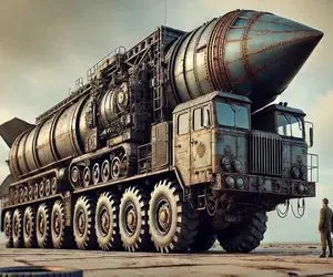 جابه جایی جانکاه؛ موشک بمب افکن 2000کیلویی رو با تریلی بردن تو منطقه واسه عملیات