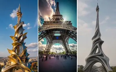 6 معمار برجسته دنیا برای برج ایفل همزاد طراحی کردن؛ ازدواج زن با آسمان خراش پاریس