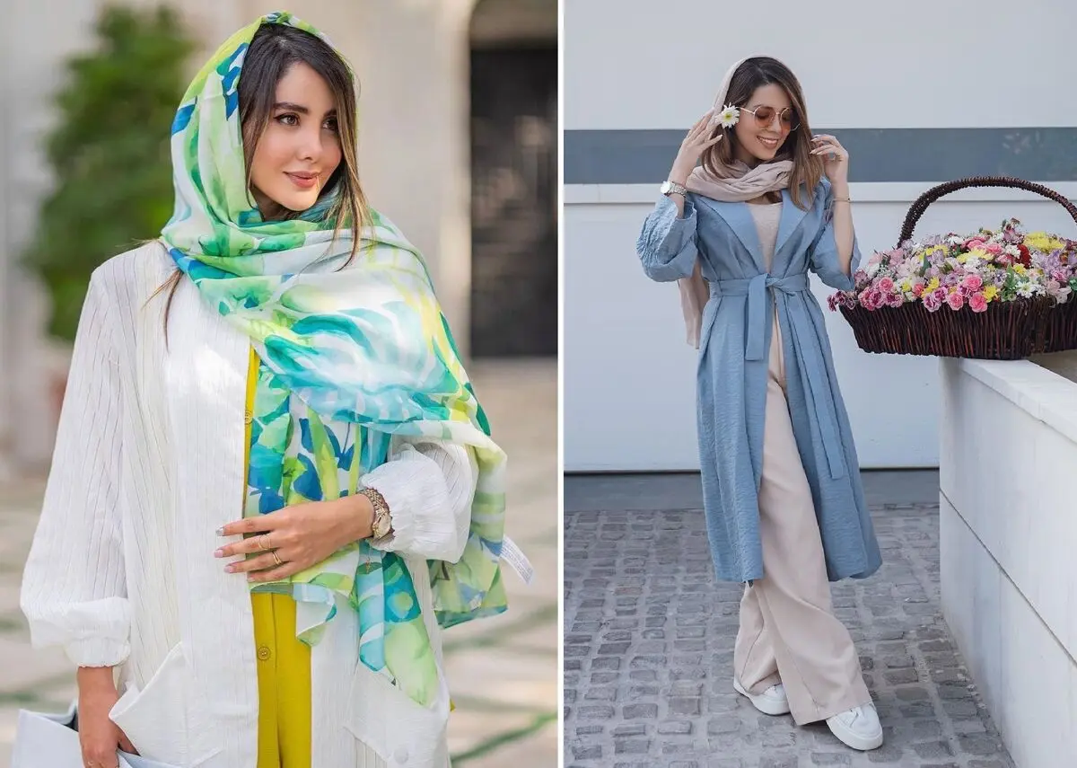 اصول ست کردن شال طرح دار