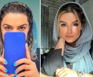 دنیا مدنی در آسانسور از موهای بلوندش رونمایی کرد!