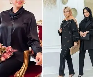 انواع شیک ترین مدلای تونیک ساتن مشکی / یادگیری ست های مختلف با شکوه و زرق و برق