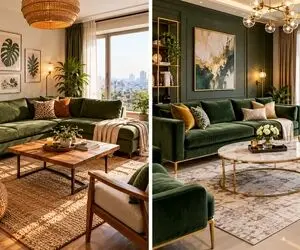 انتخاب صحیح آیتم های دکوراسیون برای ست سازی با مبلمان سبز؛ زیبایی چیدمان در یک نگاه