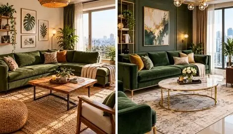 انتخاب صحیح آیتم های دکوراسیون برای ست سازی با مبلمان سبز؛ زیبایی چیدمان در یک نگاه