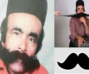 (عکس) درگذشت محمد علی نژاد ساکن خورموج با سبیل 120 سانتی