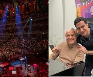 آواز پر طمطراق؛ همایون شجریان و انوشیروان روحانی تو کنسرت با ای یار سالن رو بردن هوا