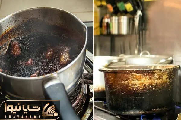 تمیز کردن قابلمه سوخته