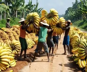 کشاورزی نوین؛ با تجهیزات به روز موز کاشتن رو هر شاخه 3000تا دونه آویزون شده