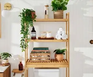 چیدانه خیلی قشنگ؛ سرویس بهداشتی خونت کوچیکه و نمیدونی چی رو کجا بذاری شلف بزار حله