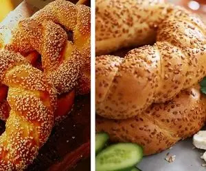 طرز تهیه نان سیمیت / با این نون صبحونه و عصرونه رو خیلی شیک و خوشمزه سرو کن