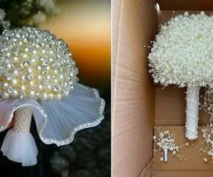 قطرات عشق در بین گل ها جا خوش می کنند؛ مدل های دسته گل عروس مرواریدی شکوهمند و خاص