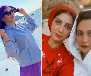 خوشگذرونی "مارال خانم و آبجیش" تو یه کاخ مجلل با حجابی که وا رفت؛ چه شیطون شدی!