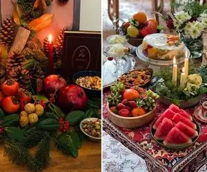 فامیل شوهر میان خونم میخوام شب یلدا عشق کنن / انواع سبک چیدمان سفره شب چله با دیزاین