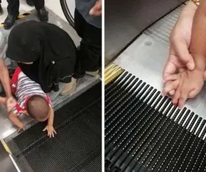 حادثه دلخراش قطع دست پسربچه ۹ ساله در پله برقی متروی تهران