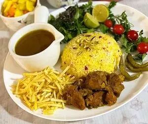 طرز تهیه چلو گوشت زعفرانی مخصوص به روش رستورانی