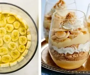 دسر ساده یخچالی با بیسکوئیت و موز / خیلی راحت و کم هزینه یه دسر عالی درست کن