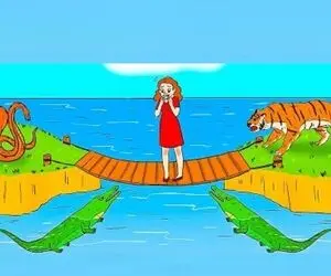 بازی فکری؛ به نظرت این خانوم کدوم راه رو انتخاب کنه جون سالم به در میبره