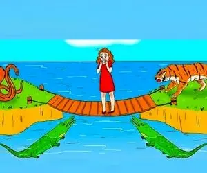 بازی فکری؛ به نظرت این خانوم کدوم راه رو انتخاب کنه جون سالم به در میبره